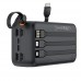 Внешний аккумулятор XO PR280 со встроенным кабелем 4-в-1 USB-C + iP 30000mAh черный