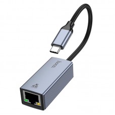 Интернет адаптер Hoco UA37 1000 Mbps (Type-C to RJ45) сетевая карта внешняя гигабитная