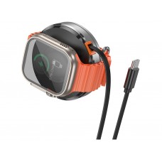 Зарядное беспроводное HOCO CQ18 Flash 2-in-1 Magnetic + iWatch (с выдвижным кабелем) серое