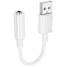 Переходник BOROFONE BV22 Lemon external sound card USB-A to 3.5 White