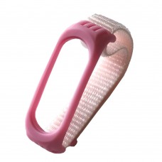 Ремешок для Xiaomi Mi Band 3 / 4 / 5 - Nylon + Silicone розовый