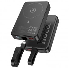 Универсальный магнитный внешний акб HOCO Q24 Elegant с кабелем и беспроводной зарядкой 10000mAh