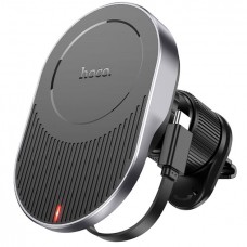 Держатель с беспроводным зарядным HOCO HW12 Guardian magnetic wireless (air outlet) 15W