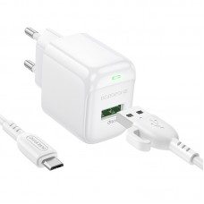 Зарядное устройство - адаптер с кабелем micro-usb - Borofone BAS42A набор быстрой зарядки 18Вт