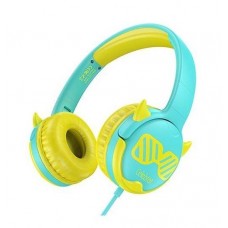 Наушники детские проводные Celebrat A25 3.5 мм сложные голубо-желтые (салатовые)