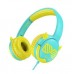 Наушники детские проводные Celebrat A25 3.5 мм сложные голубо-желтые (салатовые)