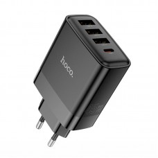 Зарядное устройство - блок на  4 выхода Hoco C127a адаптер быстрой зарядки 45W черный