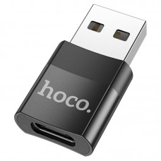 Адаптер Hoco UA17 USB Male to Type-C female USB 2.0 adapter Чорний