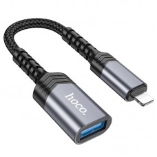 Адаптер Hoco UA24 iP male to USB female 2.0 converter Темно-сірий