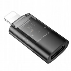 Адаптер Hoco UA36A iP male to Type-C female OTG transparent adapter Чорний