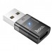 Адаптер Hoco UA36C USB male to Type-C female USB2.0 transparent adapter Чорний