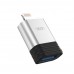 Адаптер XO NB186 Lightning to USB OTG adapter Сріблястий