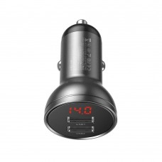 АЗП Baseus Digital Display Dual USB 4.8A Car Charger 24W Сірий АЗП Baseus Digital Display Dual USB 4.8A Car Charger 24W Сірий