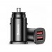 Авто адаптер - ЗУ Baseus Square metal A + A 30W Dual QC3.0 Car Charger + SCP AFC Черный