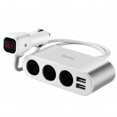 АЗП Hoco Z13 LCD one-pull-three car charger 2USB 2.1A Білий АЗП Hoco Z13 LCD one-pull-three car charger 2USB 2.1A Білий