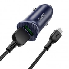 АЗП Hoco Z39 Farsighted dual port QC3.0 Car charger set ( Micro ) Синій АЗП Hoco Z39 Farsighted dual port QC3.0 Car charger set ( Micro ) Синій