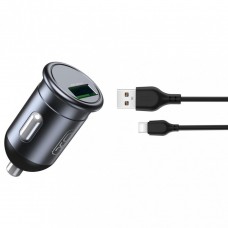 АЗП XO CC46 QC3.0 18W car charger with Type-c cable Сірий АЗП XO CC46 QC3.0 18W car charger with Type-c cable Сірий