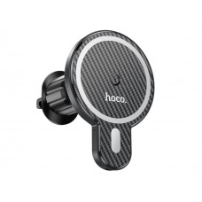 Холдер Hoco CA85 Ultra-fast magnetic wireless charging car holder Чорний