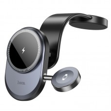 Холдер Hoco HW28 Excelso 2-in-1 wireless fast charging car holder(center console) Чорний з сірим