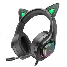 Навушники Hoco W107 Cute cat luminous cat ear gaming headphones Elf cat
