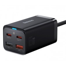 Зарядное устройство Baseus GaN3 Pro Desktop Fast Charger 2C + 2U 65W адаптер 4 порта вилка EU черный