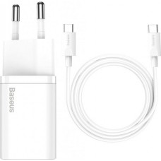 МЗП Baseus Super Si Quick Charger with Mini Cable Type-C to Type-C 3A 25W EU Sets Білий МЗП Baseus Super Si Quick Charger with Mini Cable Type-C to Type-C 3A 25W EU Sets Білий