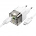 МЗП Hoco C131A Platinum dual-port PD30W+QC3.0 charger set(Type-C to Type-C)(EU) Transparent Чорний