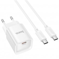 СЗУ Hoco C146A Charm single port PD20W charger set(Type-C to Type-C)(EU) Білий