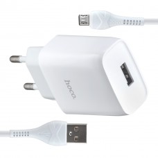 МЗП Hoco C72A Glorious single port charger set ( Micro ) ( EU ) Білий