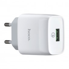 МЗП Hoco C72Q Glorious single port QC3.0 charger ( EU ) Білий