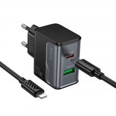 СЗУ Hoco CS71A Star Speed PD20W+QC3.0 charger set(Type-C to iP)(EU) Чорний