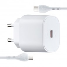 МЗП Hoco N22 Jetta PD25W charger set ( Type-C to Type-C ) ( EU ) Білий