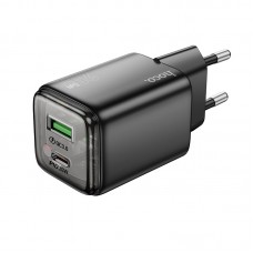 МЗП Hoco N52 Monsoon PD20W+QC3.0 charger(EU) Чорний МЗП Hoco N52 Monsoon PD20W+QC3.0 charger(EU) Чорний