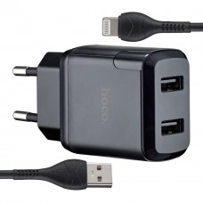 МЗП Hoco N7 Speedy dual port charger set Micro ( EU ) Чорний МЗП Hoco N7 Speedy dual port charger set Micro ( EU ) Чорний