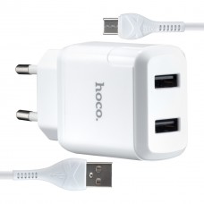 МЗП Hoco N7 Speedy dual port charger set Micro ( EU ) Білий МЗП Hoco N7 Speedy dual port charger set Micro ( EU ) Білий