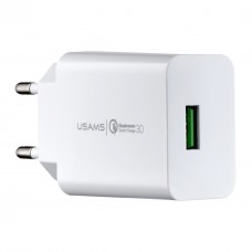 МЗП USAMS CC083 T22 Single USB QC3.0 Travel Charger ( EU ) Білий МЗП USAMS CC083 T22 Single USB QC3.0 Travel Charger ( EU ) Білий