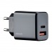 МЗП USAMS CC133 T40 QC3.0 + PD Digital Display Fast USB + Type-C Charger 20W ( EU ) Чорний