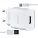 МЗП USAMS T21 Charger kit- T18 single USB EU charger + Lightning cable Білий