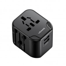 МЗП USAMS US-CC173 T55 12W Dual USB Universal Travel Charger (US/AU/EU/UK) Чорний МЗП USAMS US-CC173 T55 12W Dual USB Universal Travel Charger (US/AU/EU/UK) Чорний
