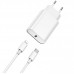 МЗП WIWU Wi-U001 Type C 20 PD charger set with EU Plug Type C to Lightning Білий