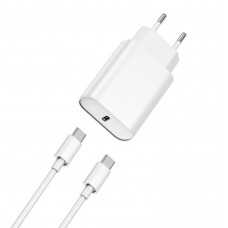 МЗП WIWU Wi-U001 Type C 20 PD charger set with EU Plug Type C to Type C Білий МЗП WIWU Wi-U001 Type C 20 PD charger set with EU Plug Type C to Type C Білий