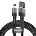 Кабель Baseus Cafule Cable (special edition) USB Lightning 1.5A 2M Grey+Чорний