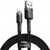 Кабель Baseus cafule Cable USB For lightning 2.4A 0.5m Сірий+Чорний