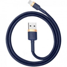 Кабель Baseus cafule Cable USB For lightning 2.4A 1M Gold + Синій