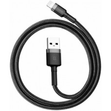 Кабель Baseus cafule Cable USB For lightning 2.4A 1M Сірий+Чорний