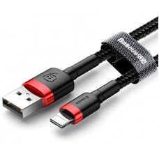 Кабель Baseus cafule Cable USB For lightning 2.4A 1M Червоний + Чорний