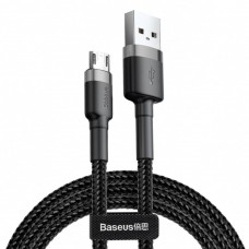 Кабель Baseus cafule Cable USB For Micro 1.5A 2M Сірий + Чорний