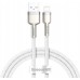 Кабель Baseus Cafule Series Metal Data Cable USB to Lightning 2.4A 1m Білий