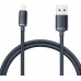 Кабель Baseus Crystal Shine Series Fast Charging Data Cable USB to iP 2.4A 2m Чорний