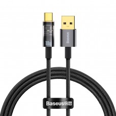Кабель Baseus Explorer Series Auto Power-Off Fast Charging Data Cable USB to Type-C 100W 1m Чорний